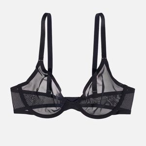 CUUP The Plunge Mesh Bra - Black 36E